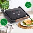 Sandwich-maker Grill HAUSBERG HB-632, 1100-1300 W, Panini, Placi nonaderente, Maner rece, Negru