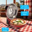 Speciális pizzasütő XL HAUSBERG HB-675RS kősütőfelülettel, hőszabályozóval 405°C-ig, Piros