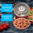 Speciális pizzasütő XL HAUSBERG HB-675RS kősütőfelülettel, hőszabályozóval 405°C-ig, Piros