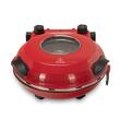 Speciális pizzasütő XL HAUSBERG HB-675RS kősütőfelülettel, hőszabályozóval 405°C-ig, Piros