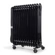 Elektromos olajfűtő HAUSBERG HB-8935, 3 fokozat, 1000-1500-2500 W, 13 elem 110 mm x 580 mm, állítható termosztát, fogantyú és kerekek a könnyű mozgatáshoz, működésjelző lámpa, fekete