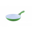 Kerámia serpenyő Ertone ERT-MN 322, kivehető szilikon fogantyú, 22 cm-es méret, ergonomikus kialakítás, ökosütés, fehér/zöld