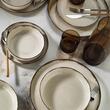 Moderna Dotti asztali szervíz, 24 db, 6 személyes, porcelán, fahéj, kutahya porcelán