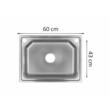 Sanitec SN9026 konyhai mosogató csomag, 60X43 cm-es munkalaphoz, vízkőmentes, Sanitec SN2005 egykaros csaptelep, Rozsdamentes acél