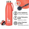 BAABN dupla falú, szigetelt termosz, 500 ml kempingezéshez, túrázáshoz, fitneszhez, rozsdamentes acél kulacs, szivárgásmentes