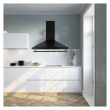 Hota incorporabila decorativa Hausberg HB-1365, putere de absorbtie 650 m3/h, 1 motor, 60 cm, filtru aluminiu, Negru/Auriu