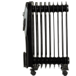 Elektromos fűtés Hausberg HB-8910NG, 2000 W, 9 elem, 3 teljesítményfokozat, állítható termosztát, Fekete