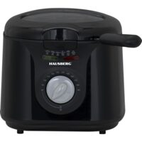 HAUSBERG HB-1331NG olajsütő, 1450 W, 2,5 literes, állítható termosztát 0 - 190 fok C, kivehető rozsdamentes szűrő, olajkosár, túlmelegedés elleni védelem, csúszásmentes lábak, Fekete