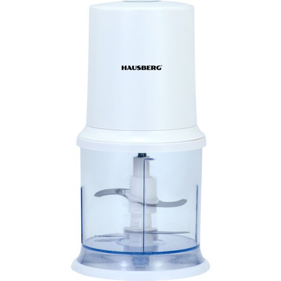 Elektromos aprító HAUSBERG HB-4502AB, 400W, 1 sebesség, 500 ml, műanyag tál, kés 2 rozsdamentes pengével, Fehér