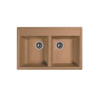 Konyhai mosogató DR. GANS Astra 780TR, gránit kompozit, 2 kád, 780x510mm, kádmélység 200mm, TERRACOTA