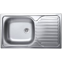 Sanitec ERT-C 403S mosogató, munkalaphoz, szatén kivitel, bal tál, 76x43,5cm, Rozsdamentes acél