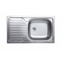 Sanitec ERT-C 408D mosogató, munkalaphoz, jobb kád, mészkőmentes, 76x43,5 cm, Rozsdamentes acél