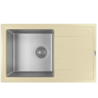 Florentina Combi 780 mosogató, téglalap alakú, kvarc gránit/rozsdamentes acél, 780x480 mm, tál mélysége 230 mm, homok bézs