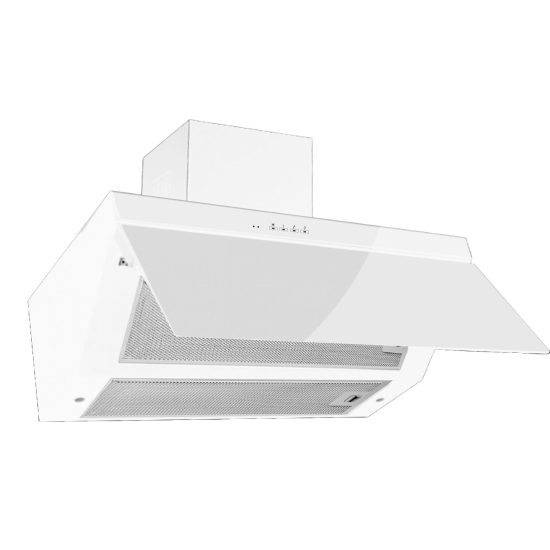 Hausberg HB-1275AB dekoratív beépíthető páraelszívó, 60 cm, szívóteljesítmény 450m3/h, alumínium szűrő, Fehér