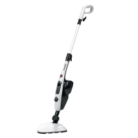 Mop cu aburi Hausberg HB1501AB, 1500 W, 0.55 L, cablu 4.5m, recipient detergent, accesorii incluse, Alb/Negru