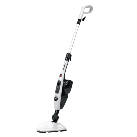 Mop cu aburi Hausberg HB1501AB, 1500 W, 0.55 L, cablu 4.5m, recipient detergent, accesorii incluse, Alb/Negru