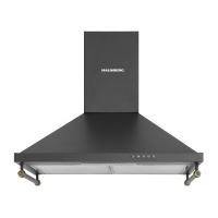 Hausberg HB-1505RST dekoratív páraelszívó, szívóteljesítmény 450 m3/h, 1 motor, 60 cm rozsdamentes acél, rusztikus fekete