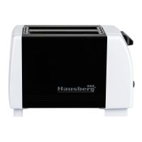 Kenyérpirító Hausberg HB-150NG, 750 W, 2 szelet, Változó barnulási fok, fekete