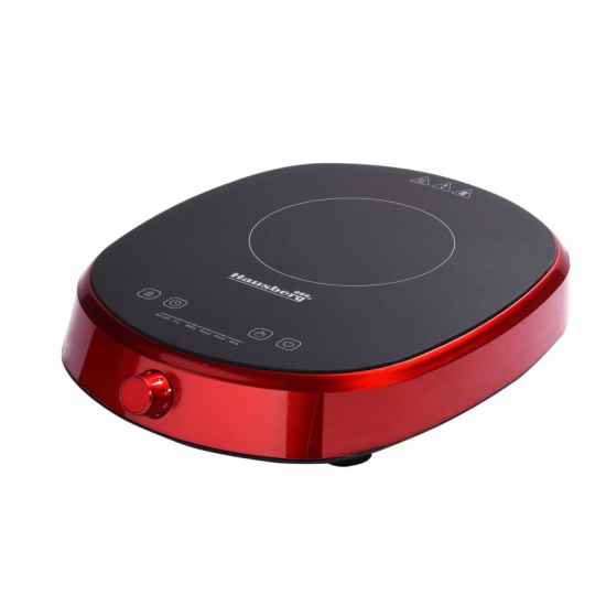 Hausberg HB-1527RS indukciós főzőlap, 2000 W, érintésvezérlés, egy főzőzóna, piros