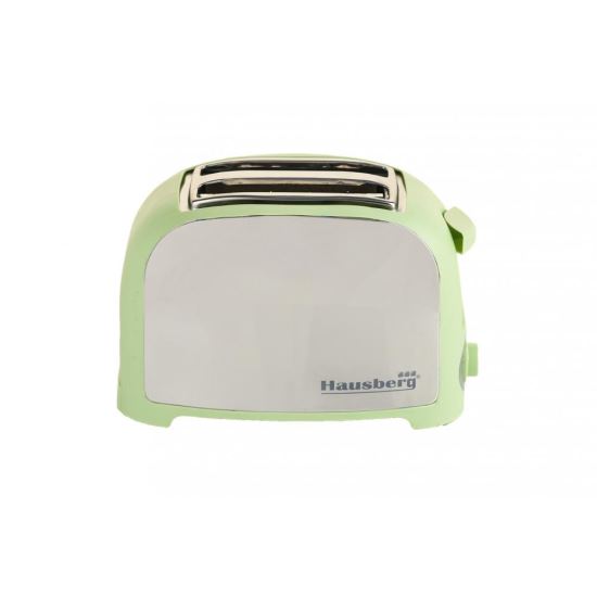 Kenyérpirító 2 szelet Hausberg, HB-190VR, 750 W, automatikus kioldó, zöld
