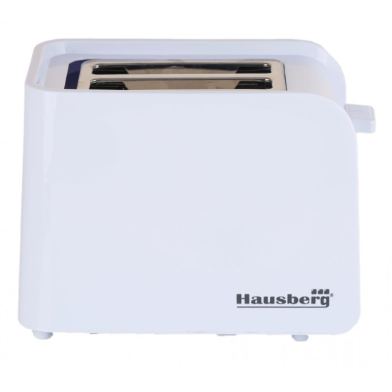 Kenyérpirító Hausberg HB-195A, 750 W, 2 szelet, leolvasztási funkció, újramelegítés funkció, 6 teljesítményfokozat, fehér