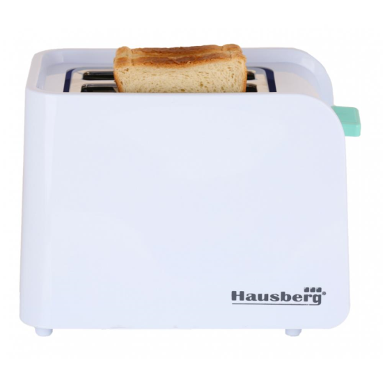 Kenyérpirító Hausberg HB-195BL, 750 W, 2 szelet, leolvasztás funkció, újramelegítés funkció, 6 teljesítményfokozat, fehér/kék