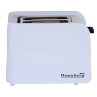 Kenyérpirító Hausberg HB-195NG, 750 W, 2 szelet, kiolvasztás funkció, újramelegítés funkció, 6 teljesítményfokozat, fekete/fehér