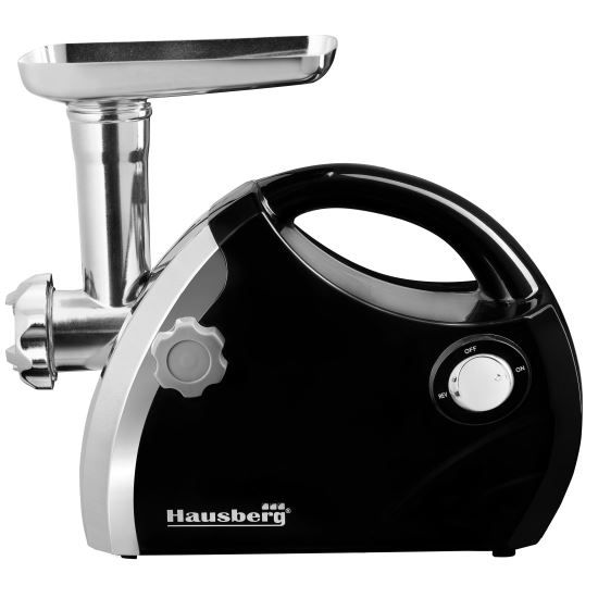 Húsdaráló Hausberg HB-3430NG, Rozsdamentes acél, 1800 W, Réz motor, Fekete