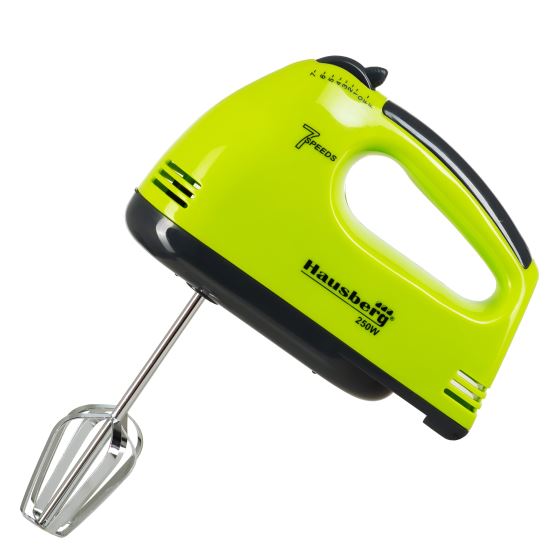 Kézi mixer, Hausberg HB-4112VR, fehér/zöld, 250 W, 7 sebesség