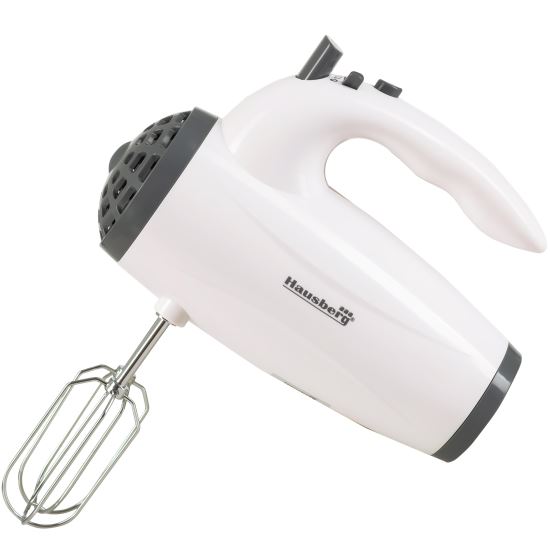 Hausberg HB-4119AB kézi mixer, 5 sebesség, 300W teljesítmény, rézmotor, fehér