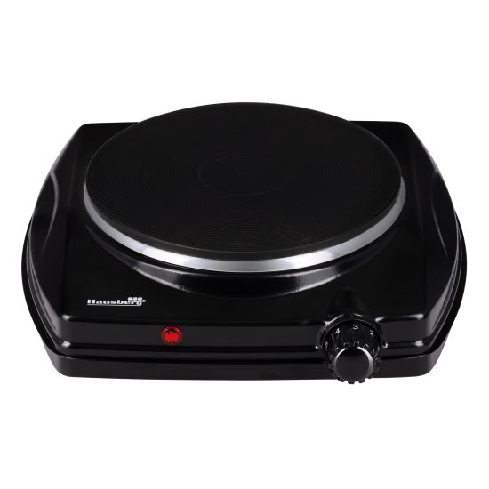 Elektromos főzőlap Hausberg HB-519NG, Fekete, 1 égős, Teljesítmény 1500 W, Termosztát