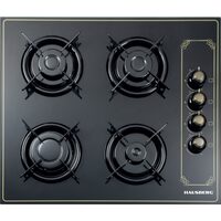 Hausberg HB-575RST rusztikus beépített főzőlap, 4 égős, gáz, 60 cm, fekete