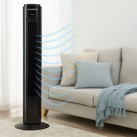 HAUSBERG HB-5950NG toronyventilátor, 45 W, 2 üzemmód, 3 sebesség, forgó talp, fekete