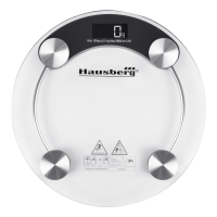 Hausberg HB-6000 fürdőszobai mérleg, 180 kg, LED kijelző, fekete/átlátszó