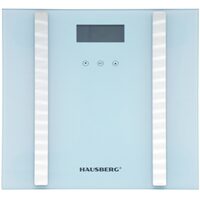 Hausberg HB-6004AB fürdőszobai mérleg, 180kg, LED kijelző, automatikus zárás, 6V táp, fehér