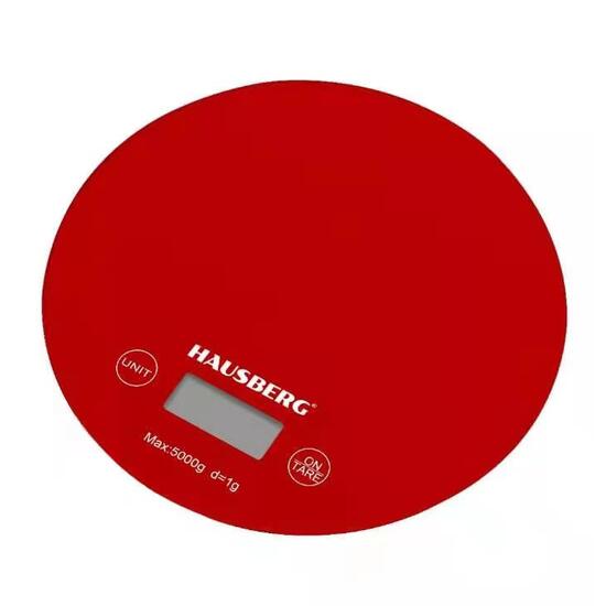 Konyhai mérleg Hausberg HB-6010RS, 5kg Country funkció, Automata leállás, Piros