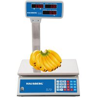 Kereskedelmi elektronikus mérleg HAUSBERG HB-6063, dupla képernyő, 40kg