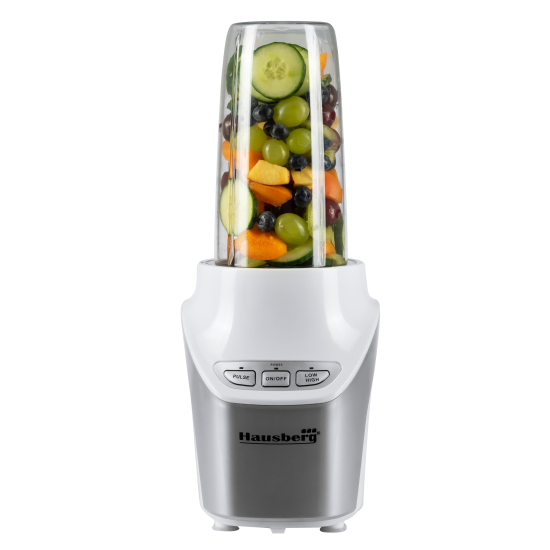 Turmixgép 2 az 1-ben, teljesítmény 1000 W, Hausberg HB7705AB, Tápelszívó, 8 db, Fehér