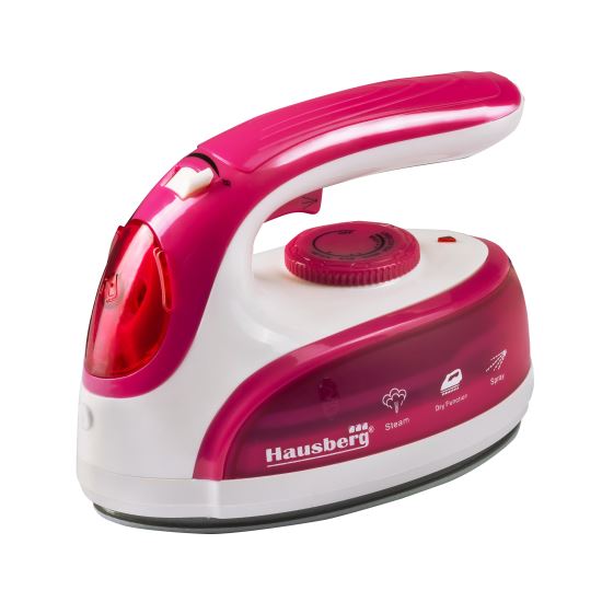 Hausberg HB-7910RS utazási vasaló, 900W, 50 ml-es víztartállyal, Piros-Fehér