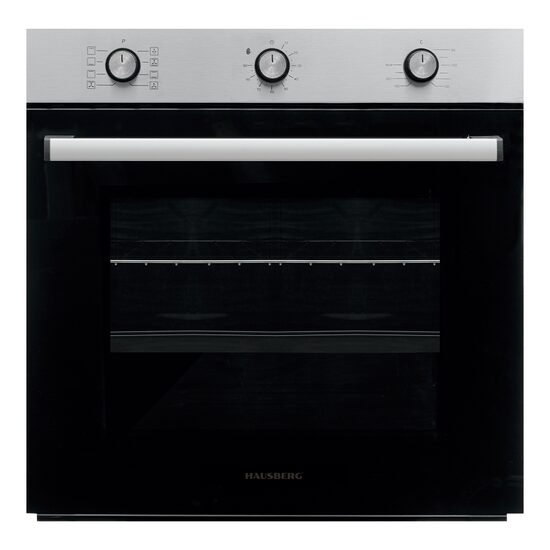 Beépíthető sütő Hausberg HB-8053IN, Elektromos, Teljesítmény 2225 W, 71 l, 6 funkciós, Szellőztetés, Időzítő, A osztály, Fekete/Rozsdamentes acél