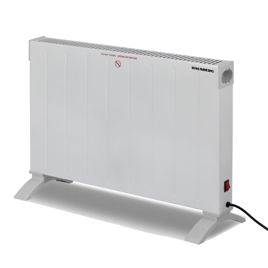 Elektromos konvektor Hausberg HB-8203, 2000W, 1 teljesítményfokozat, Felborulás elleni védelem, Fehér