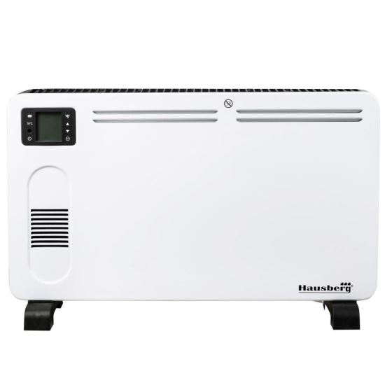 Elektromos konvektor, Hausberg, 2000 W teljesítmény, 3 teljesítményszint, LCD kijelző, plusz turbóventilátor