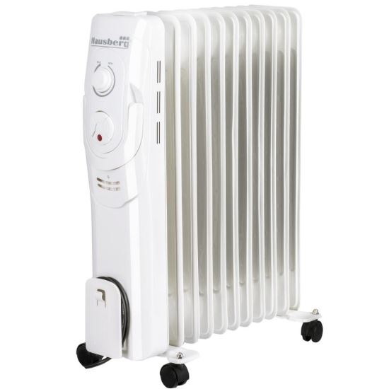 Elektromos fűtés Hausberg HB-8920AB, 2500 W, 11 elem, 3 teljesítményfokozat, állítható termosztát, fehér