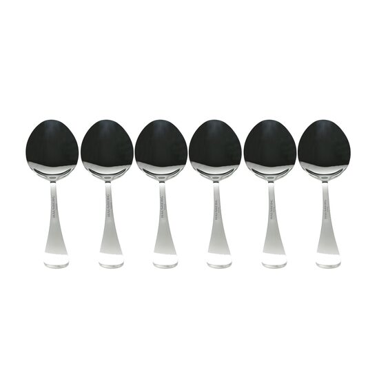 Set 6 Linguri Desert Hausberg HB-H08, Inox, 17.1 cm, Finisaj Lucios, Argintiu