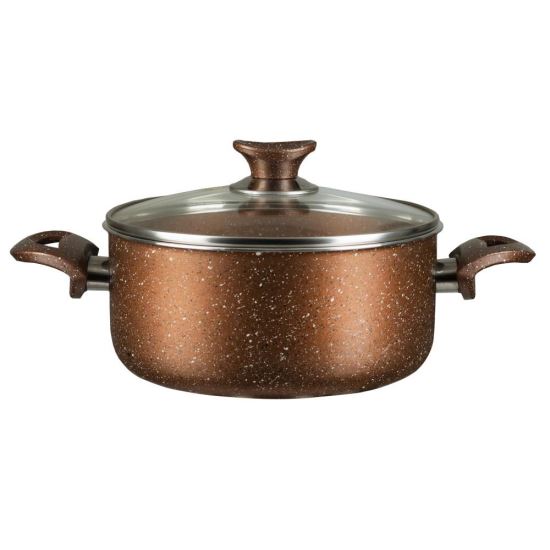 Alumínium edény gránit bevonattal Hausberg HB-H 423, 22 cm, barna