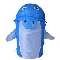 Összecsukható delfin alakú szennyeskosár Ertone MN002 vászonból, Űrtartalom 1,28 liter, ideális ruhaneműkhöz és játékokhoz