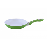 Kerámia serpenyő Ertone ERT-MN 326, kivehető szilikon fogantyú, 26 cm-es méret, ergonomikus kialakítás, ökosütés, fehér/zöld