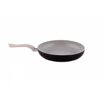 Kerámia serpenyő Ertone ERT-MN 724, 24 cm, kivehető szilikon nyél, Krém/fekete
