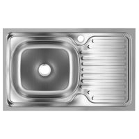 Sanitec SN7002S mosogató, munkalaphoz 76X43,5 cm bal, vízkőmentes, rozsdamentes acél