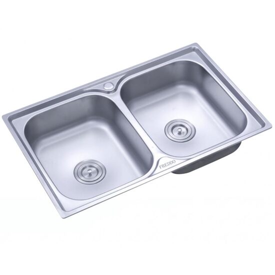 Freddo SN9007 mosogató, 2 tál, vízkőmentes, rozsdamentes acél, 78*43,5 cm